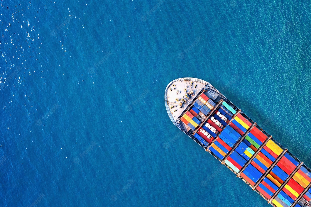 Aerial View Container Cargo Ship Sea 335224 719