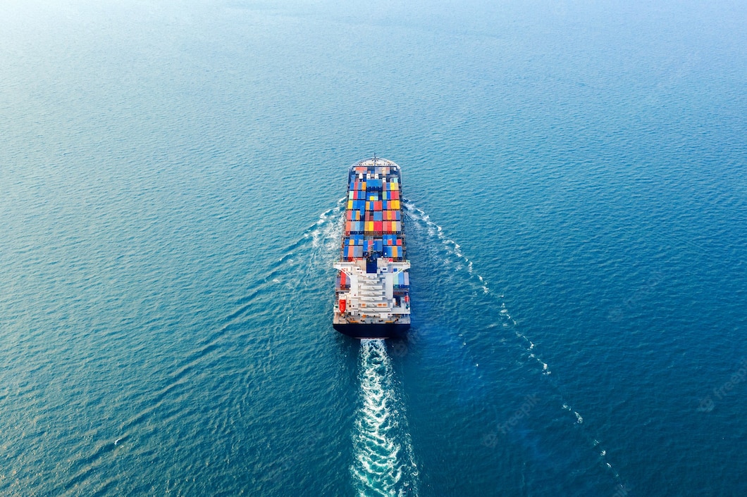 Aerial View Container Cargo Ship Sea 335224 722