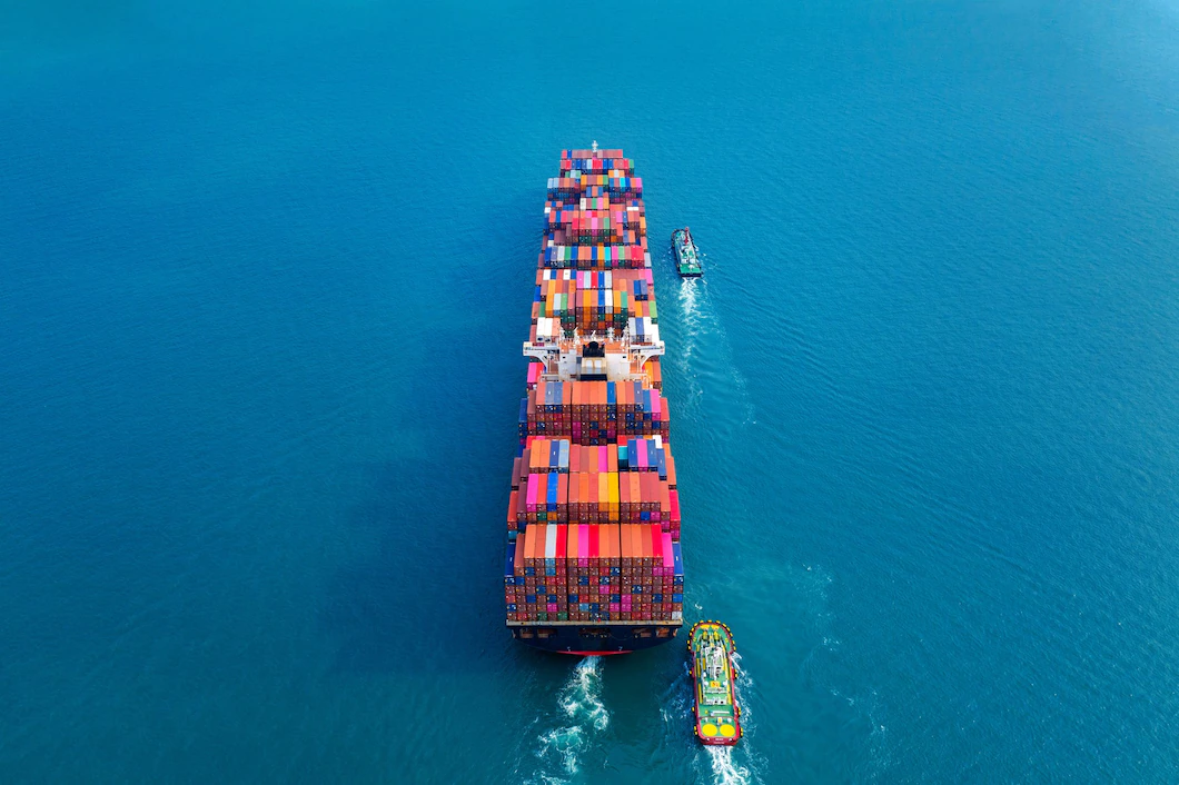 Aerial View Container Cargo Ship Sea 335224 736