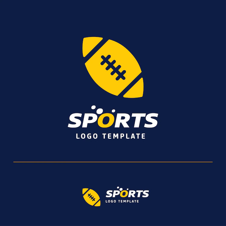 American ball rugby logo design Free Vector