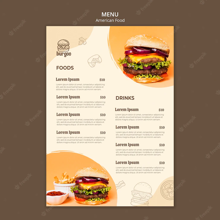 American Food Menu Template Concept 23 2148474722