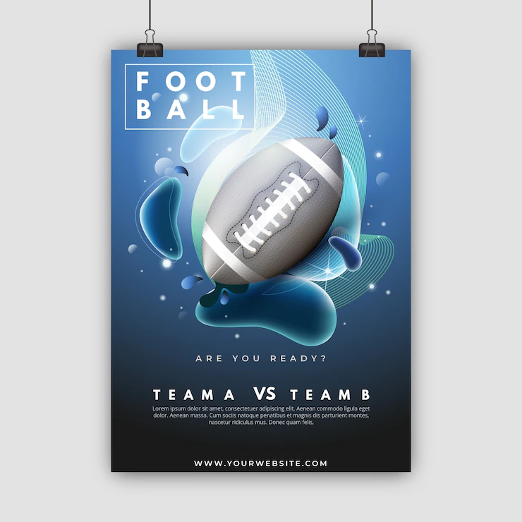 American football poster template Free Vector
