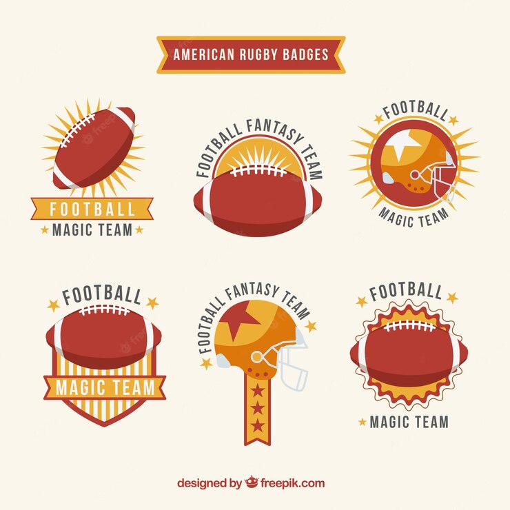 American rugby badges Free Vector