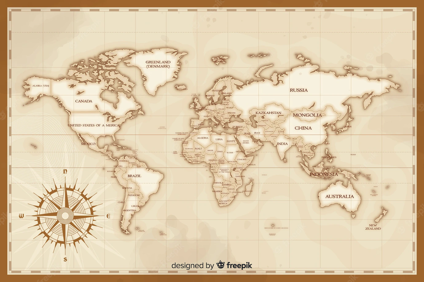 Artistic Vintage World Map Draw Concept 52683 26378