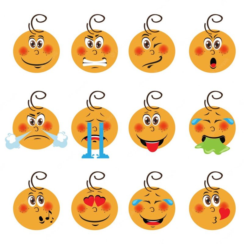 Baby boy emoji set Free Vector