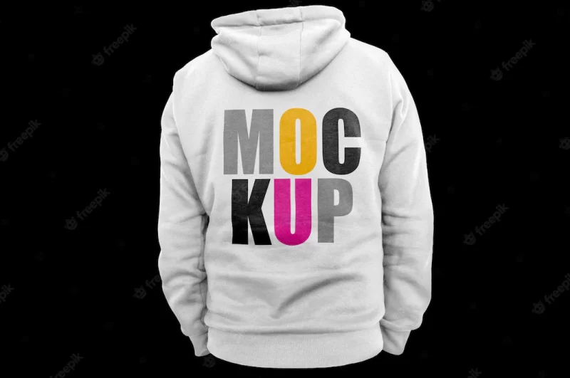 Back side white hoodie mockup Free Psd