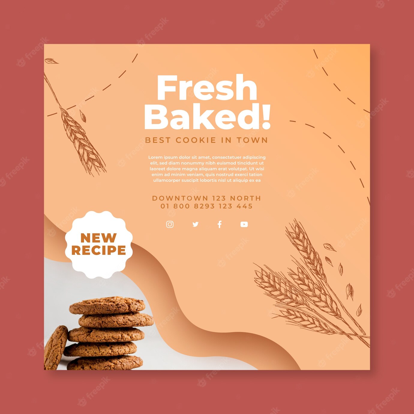 Baked Cookies Square Flyer 23 2148703828