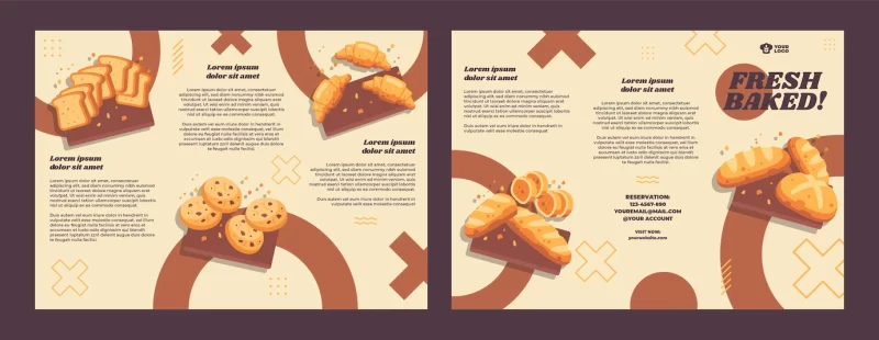 Bakery flat minimal brochure Free Vector