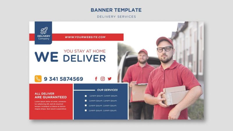 Banner delivery services template Free Psd