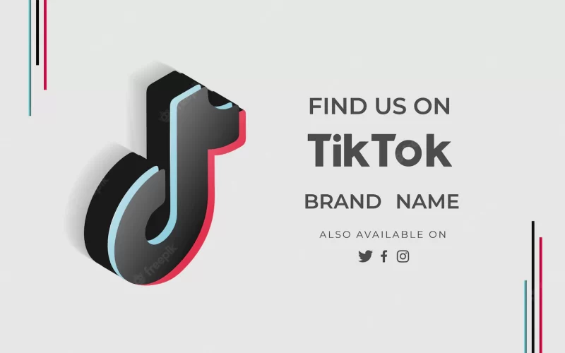 Banner find us tiktok Free Vector