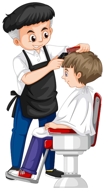 Barber Giving Boy Haircut 1308 20829