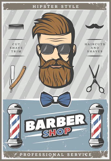 Barber Hipster Vintage Poster 1284 37609