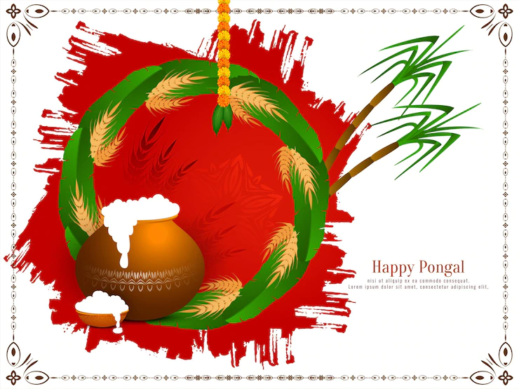 Beautiful Elegant Happy Pongal Festival Background Design Vector 1055 11802