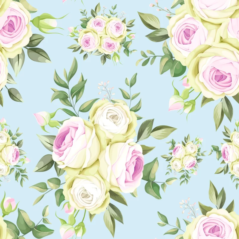 Beautiful hand drawn roses seamless pattern Free Vector