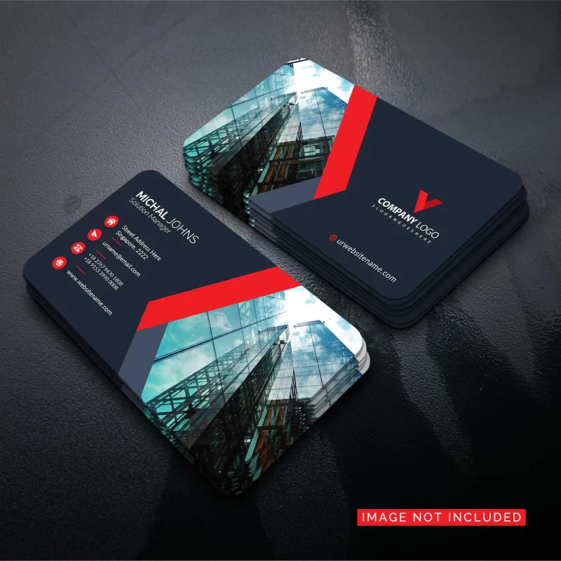 Beautiful modern red business card Free Vector