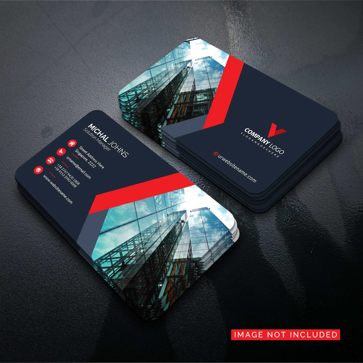 Beautiful Modern Red Business Card 1435 1183