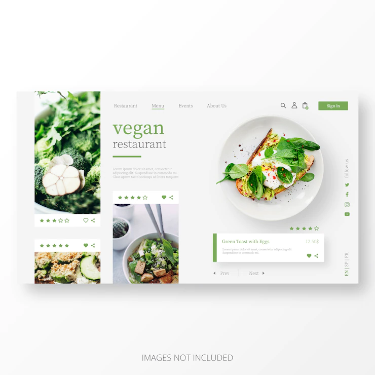 Beautiful Vegan Restaurant Landing Page Template 1361 898