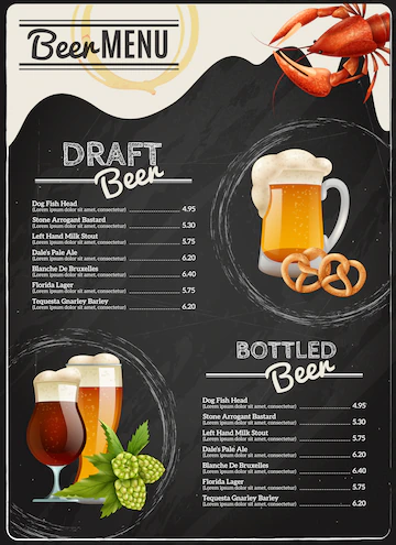 Beer Chalkboard Menu 1284 14602