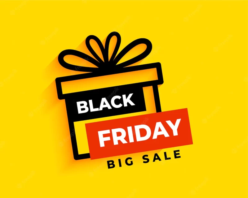 Big sale black Friday sale yellow poster design Free Vector