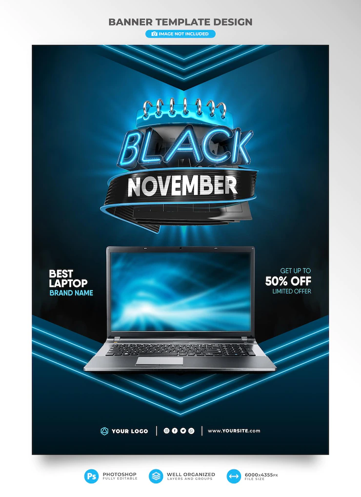 Black Friday Banner Realistic 3d Render Marketing Composition Black November 363450 1634