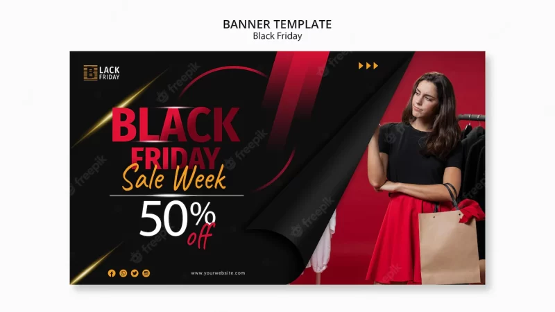 Black friday concept banner template Free Psd