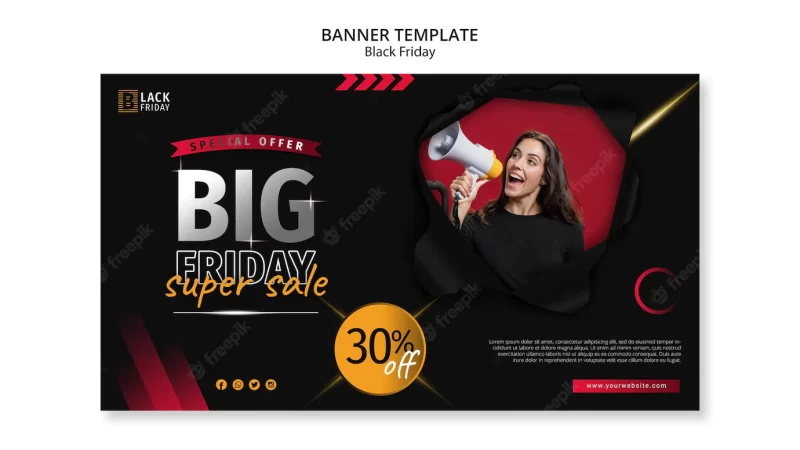 Black Friday concept banner template Free Psd Black Friday concept banner template Free Psd