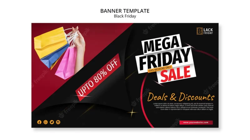 Black Friday concept banner template Free Psd