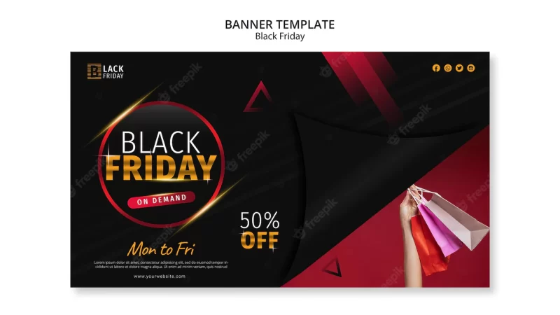 Black friday concept banner template Free Psd