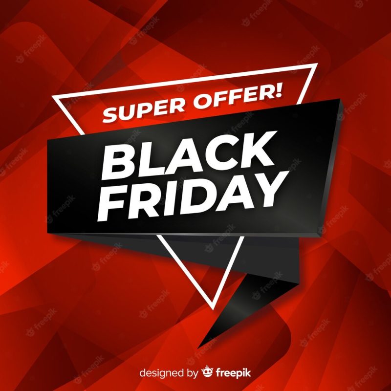 Black friday concept with realistic background Free Vector