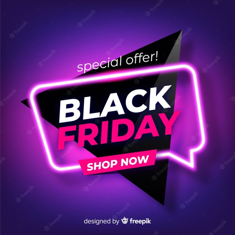 Black friday concept with realistic background Free Vector