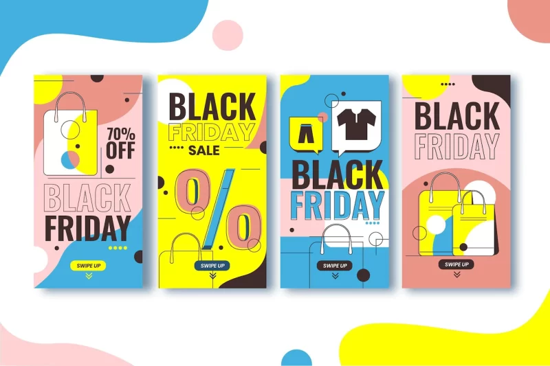 Black Friday Instagram story set Free Vector