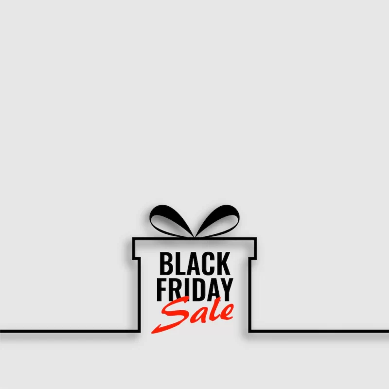 Black Friday sale background with line gift box Free Vector