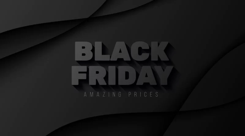 Black friday sale banner template with total black look Free Vector