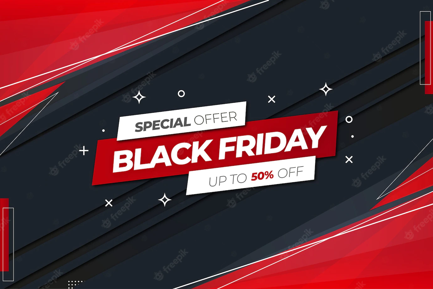 Black Friday Sale Banner With Abstract Shapes Design 1361 2785