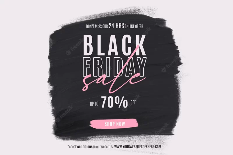 Black Friday sale banner with paint shape Free Psd