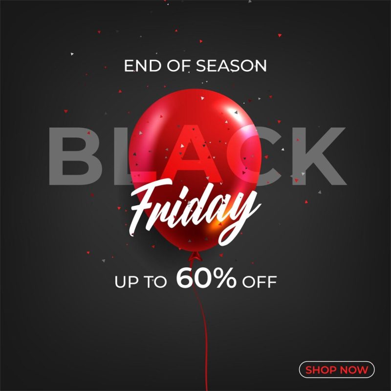 Black friday sale discount promo offer poster Free Vector