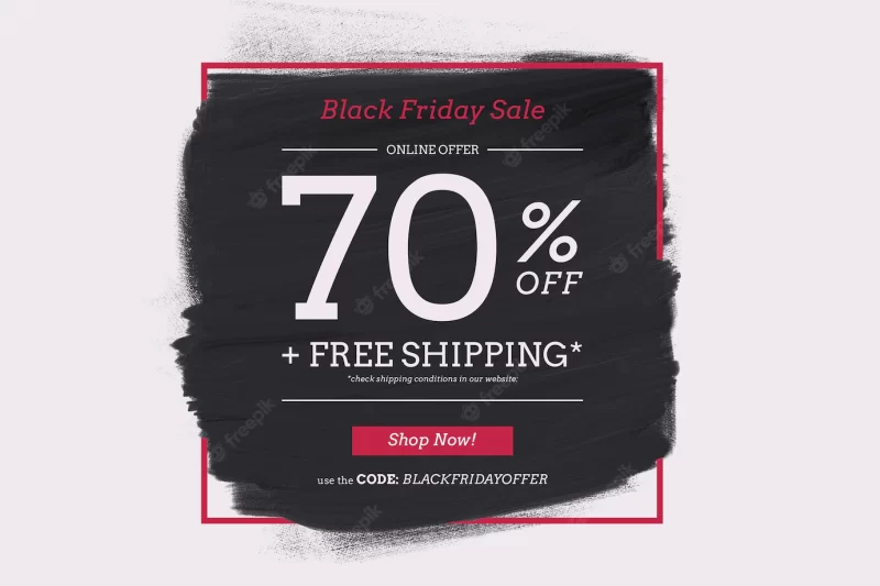 Black Friday sale frame with black paint shape Free Psd