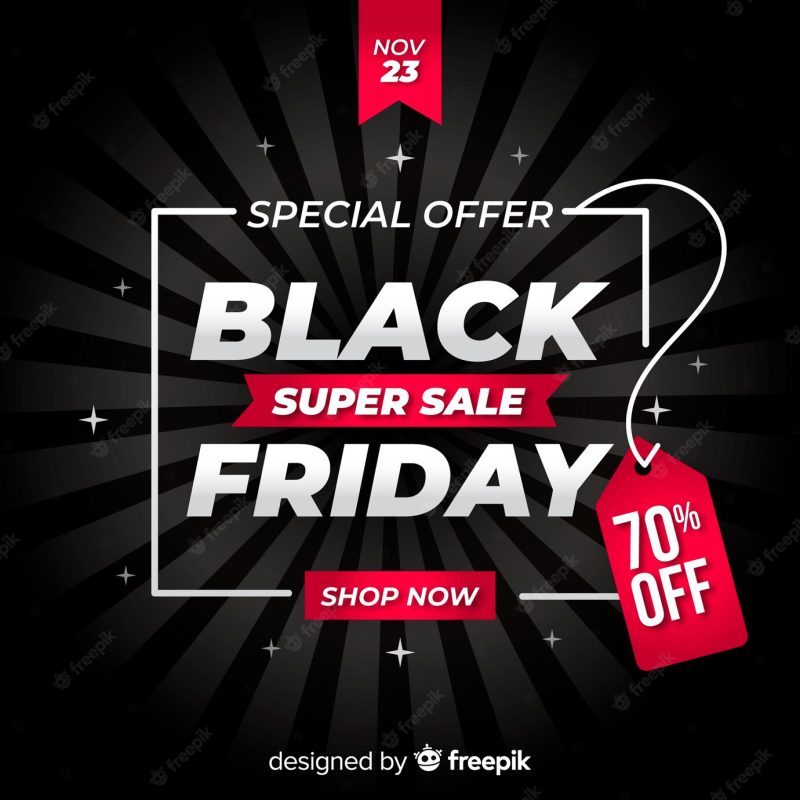 Black friday sales background template Free Vector