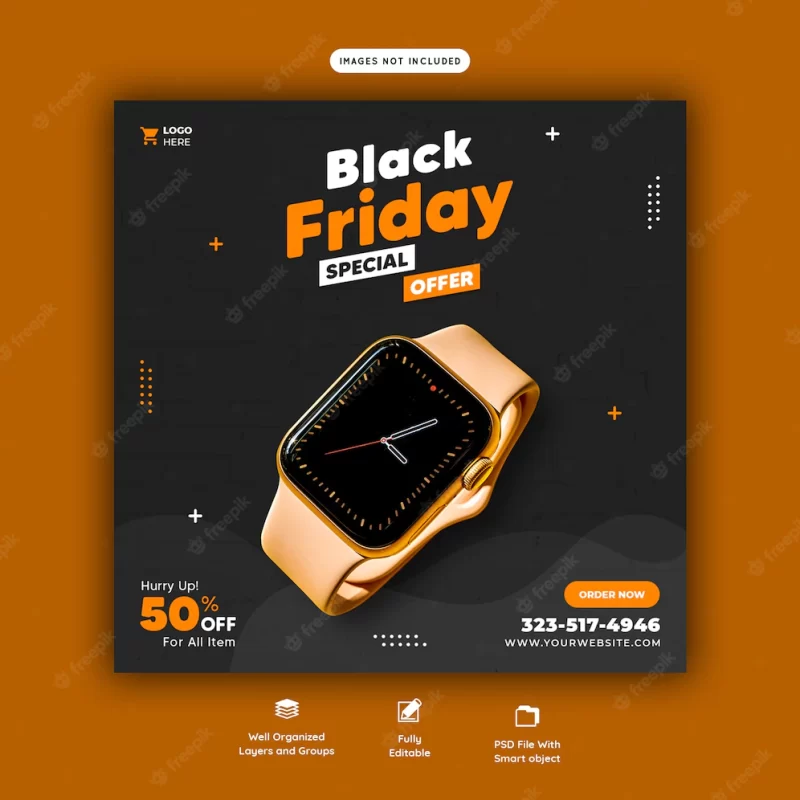 Black Friday special offer social media banner template Free Psd