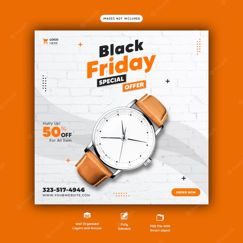 Black friday special offer social media banner template Free Psd