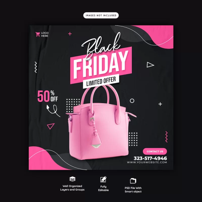 Black friday super sale social media banner template Free Psd