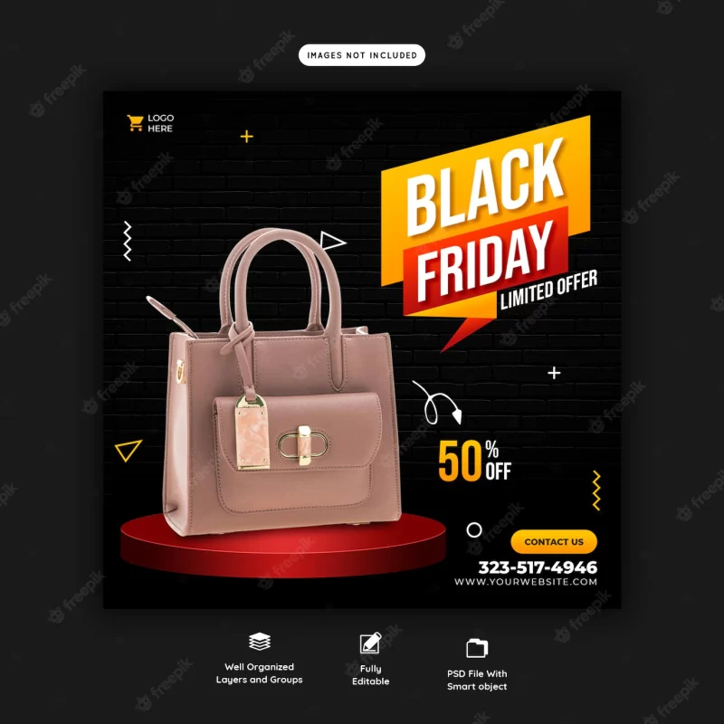 Black friday super sale social media banner template Free Psd