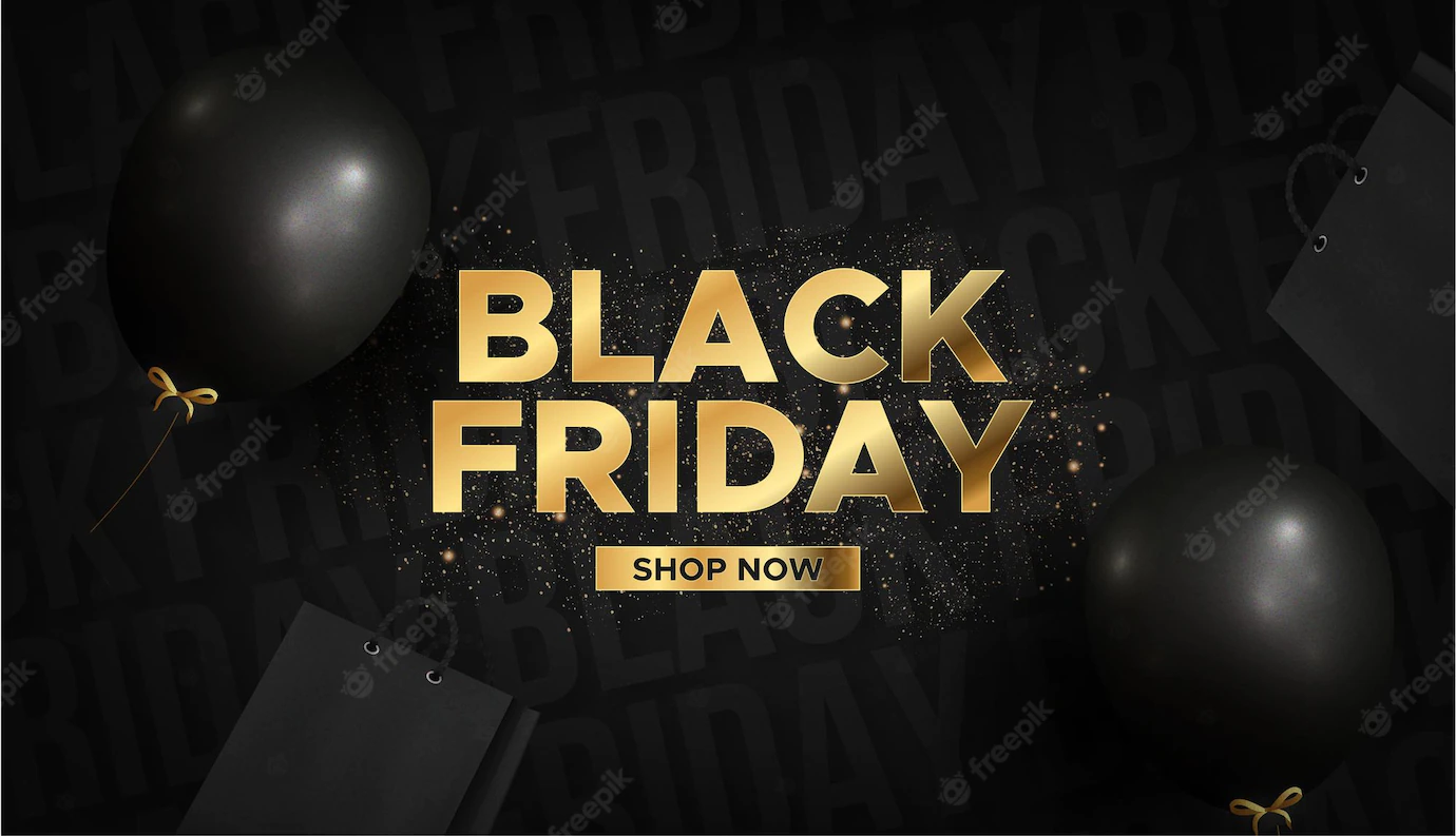 Black Friday Super Sale With Realistic Shopping Elemens 1361 3730