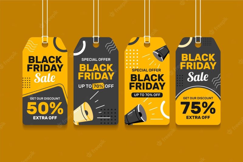 Black Friday tags collection Premium Vector