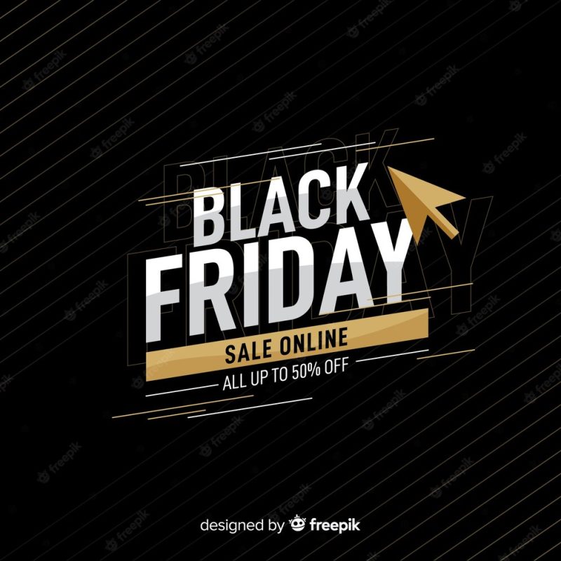 Black Friday with ribbon and cursor Free Vector