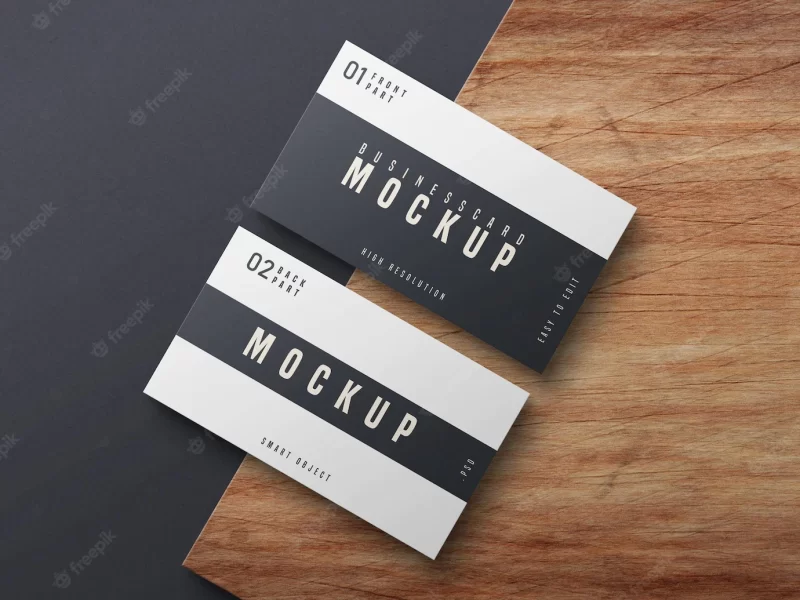 Black and white business card mockup design Free Psd