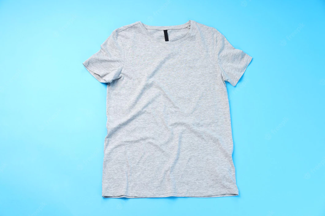 Blank Gray T Shirt With Space Print Blue Background 185193 74096