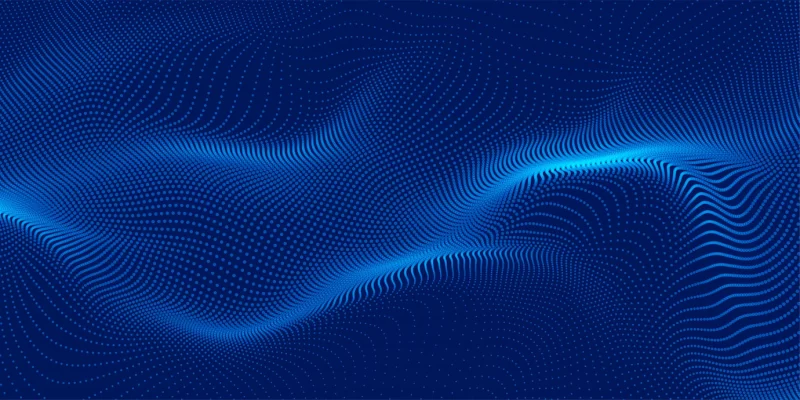 Blue 3d particles background design Free Vector