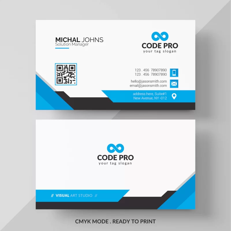 Blue elegant corporate card Free Vector