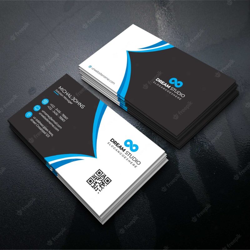 Blue stylish corporate card Free Vector